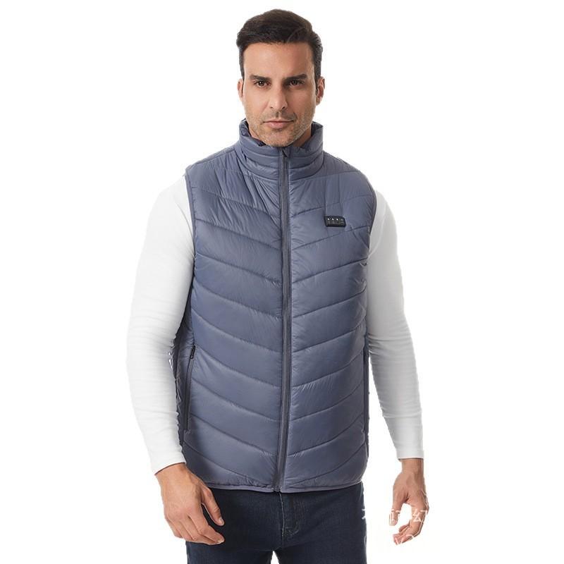 Men's USB heated vest, styled for cold-weather outdoor wear