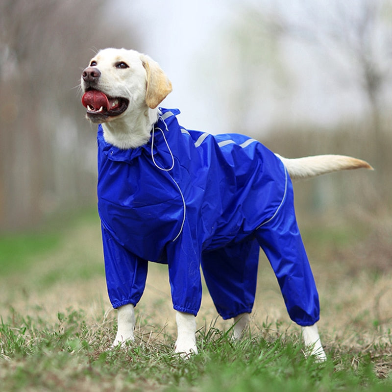 Dog Raincoat Reflective Waterproof Zipper with Hood