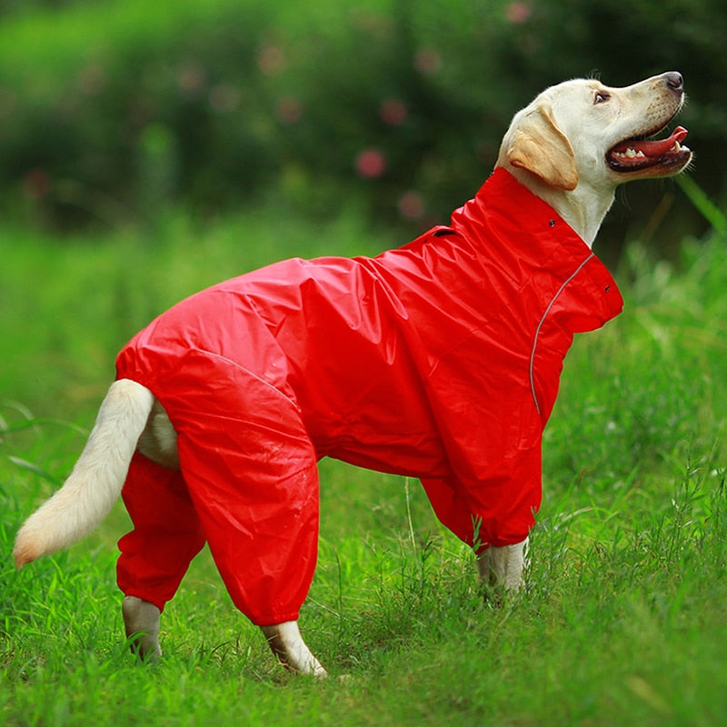 Dog Raincoat Reflective Waterproof Zipper with Hood