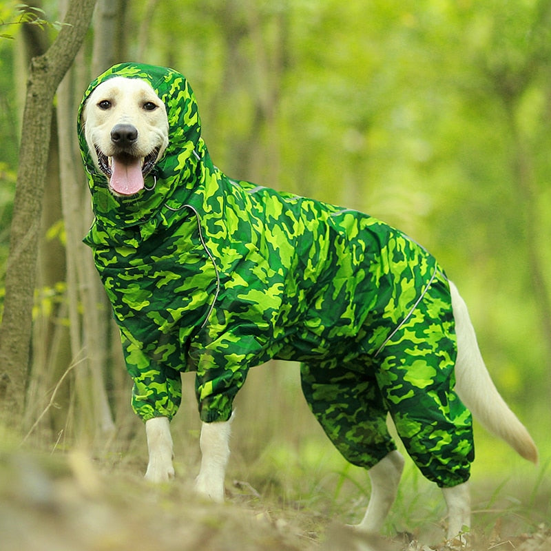 Dog Raincoat Reflective Waterproof Zipper with Hood