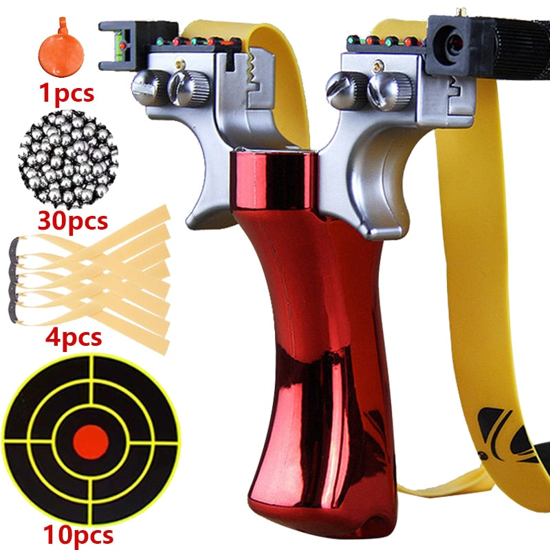 Double Spiral Four Color Fast Compression Slingshot Outdoor Hunting Shooting Rubber Band with Target Paper Exercise Package