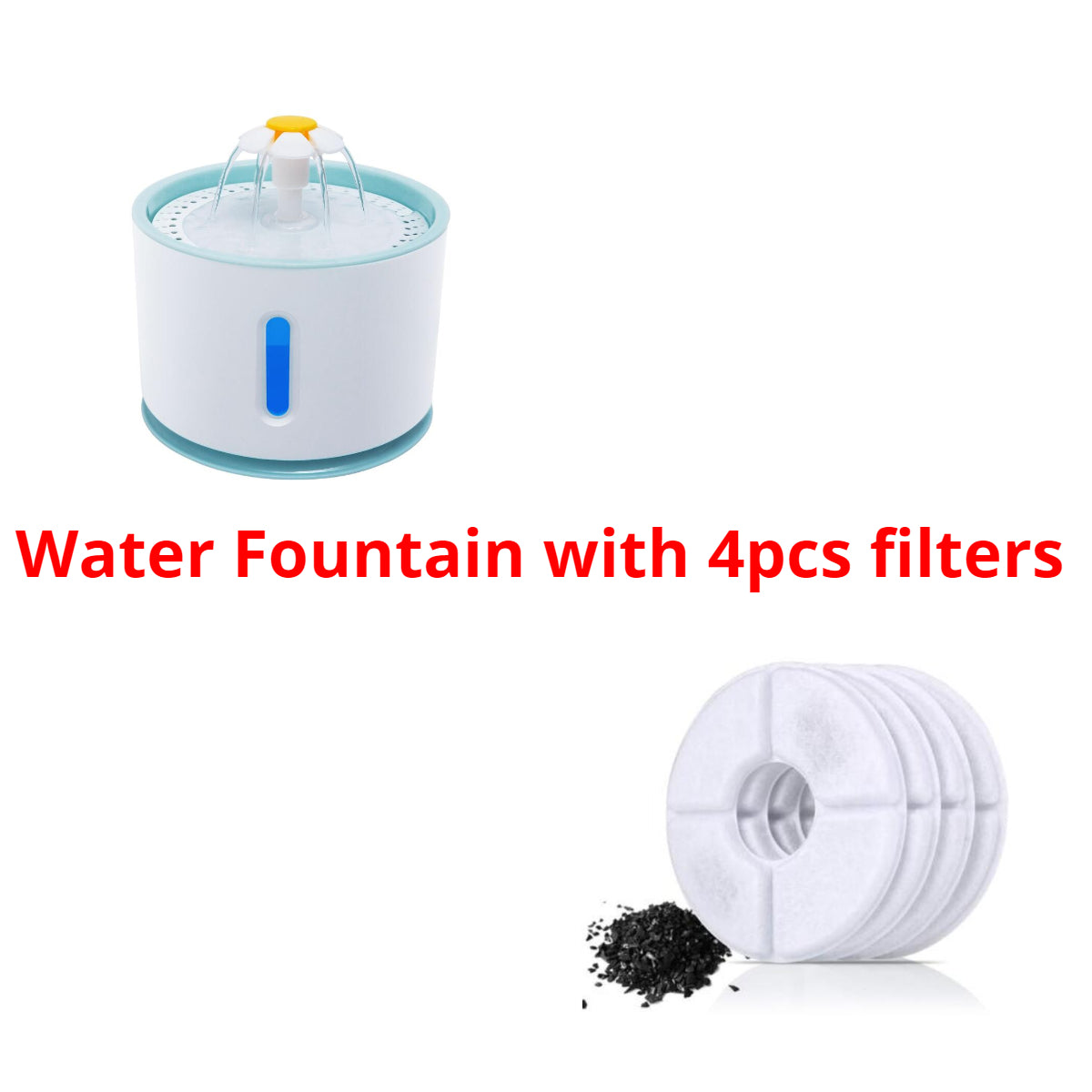 USB Powered Automatic Pet Water Fountain With LED Lighting