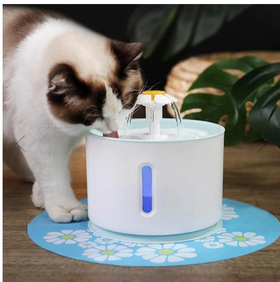 USB Powered Automatic Pet Water Fountain With LED Lighting