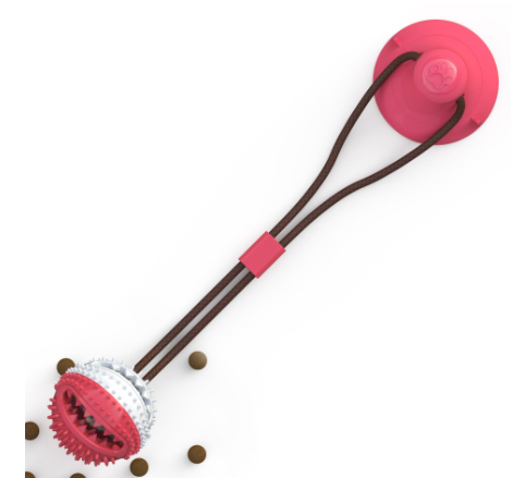 Silicon Suction Cup Teeth Cleaner Tug Toy For Dog