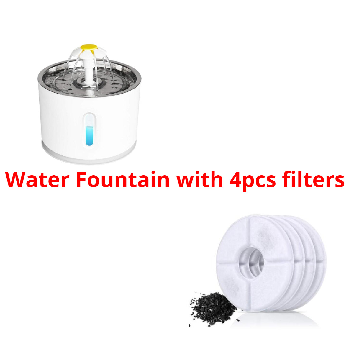 USB Powered Automatic Pet Water Fountain With LED Lighting