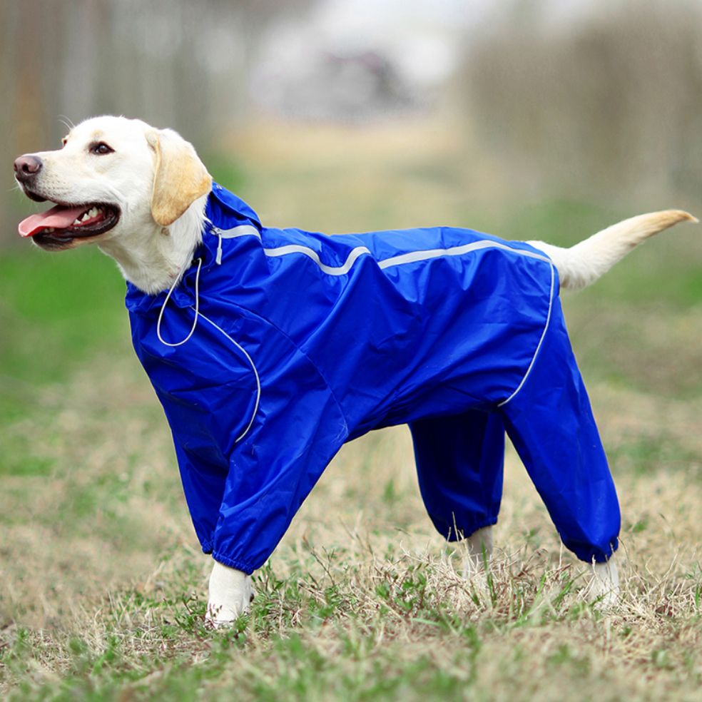 Dog Raincoat Reflective Waterproof Zipper with Hood