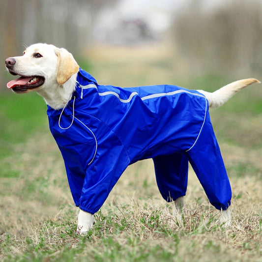 Dog Raincoat Reflective Waterproof Zipper with Hood