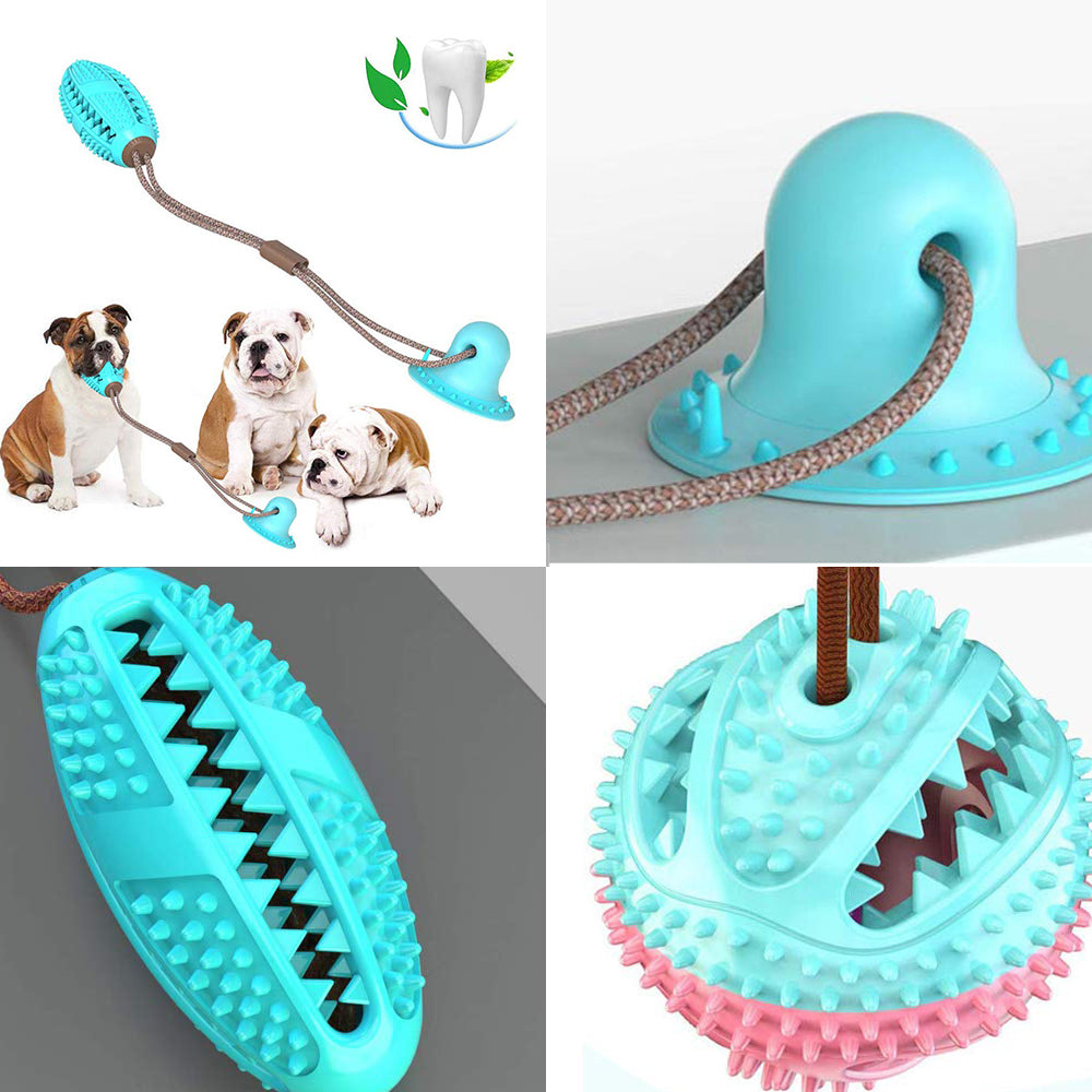 Silicon Suction Cup Teeth Cleaner Tug Toy For Dog